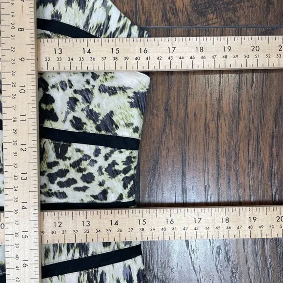 Ann Taylor Sheath Dress 2 Animal Print Sleeveless Black Ivory Green Women's - Picture 9 of 13